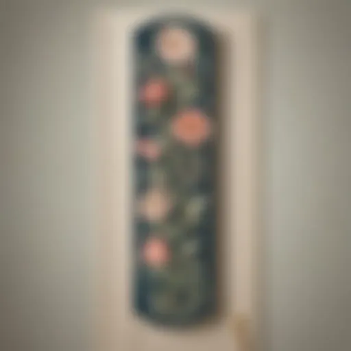 Elegant door hanger template with floral motif