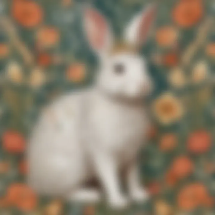 Elegant Easter Bunny with Intricate Floral Patterns