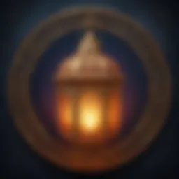 Elegantly illuminated lantern symbolizing Ramadan