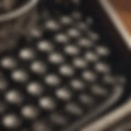Elegant punctuation mark on a vintage typewriter