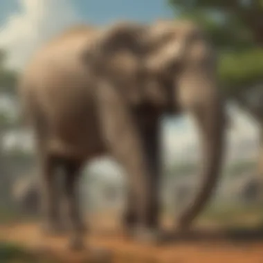 Giant elephant in immersive 3D