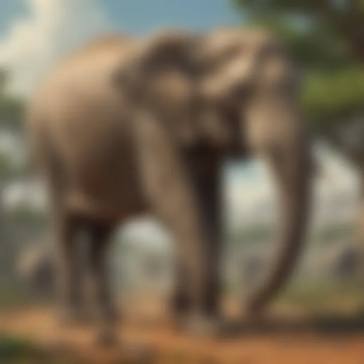 Giant elephant in immersive 3D