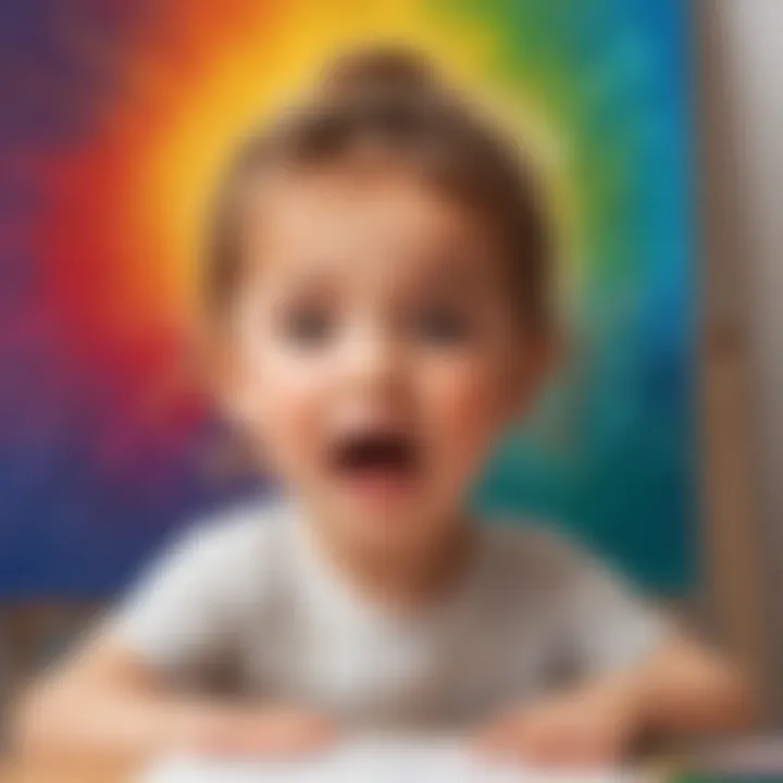 Child expressing emotions through art