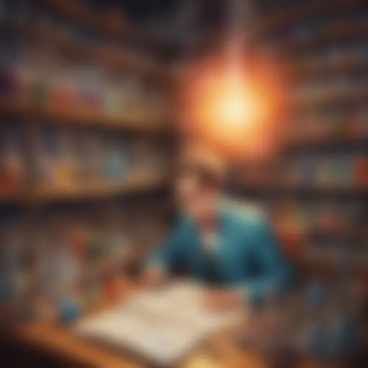 Illustration showcasing the enchantment of chemistry experimentation