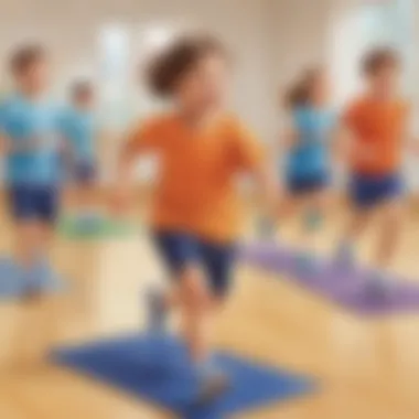 Child participating in physical exercise