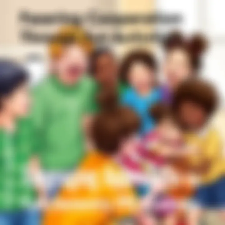 Fostering Cooperation Through Fun Activities A diverse group of children laughing and working together in a cooperative game, emphasizing social interaction and fitness.