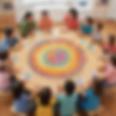 Collaborative Art Project Children engaged in a collaborative art project during morning circle time