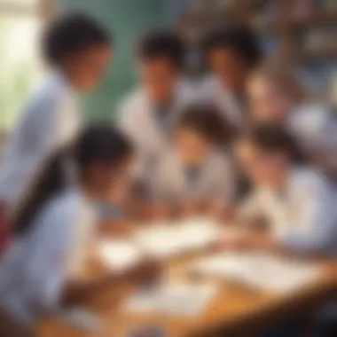 Collaborative Learning in Science Group of children collaborating on a science project
