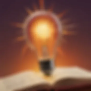 Illustration illustrating a light bulb symbolizing critical thinking sparked by a passage