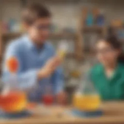 A vibrant science experiment showcasing chemical reactions