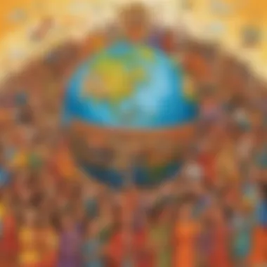 Illustration showcasing the diversity of world cultures and traditions