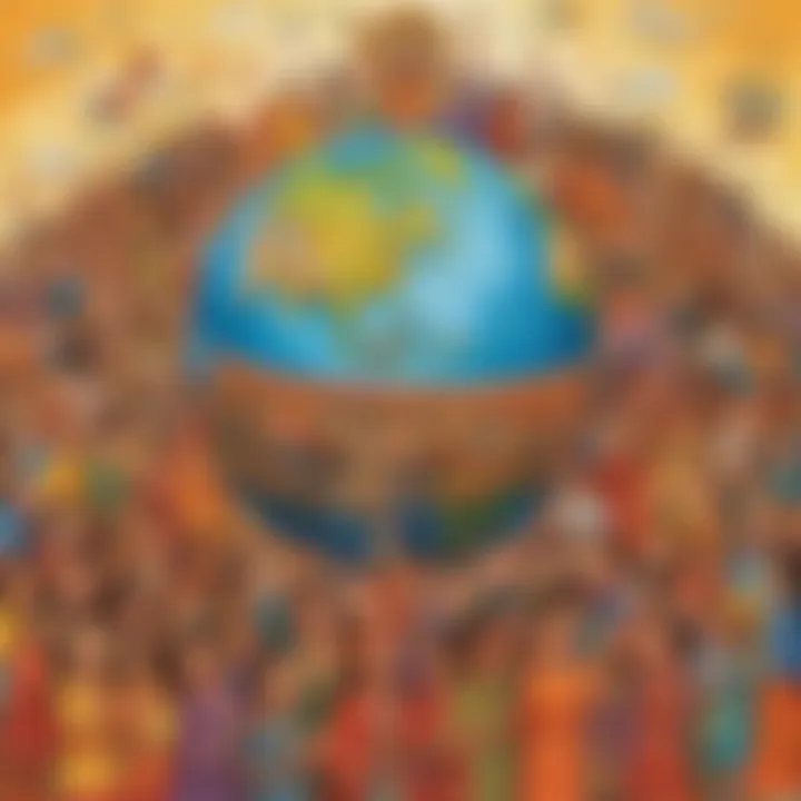 Illustration showcasing the diversity of world cultures and traditions