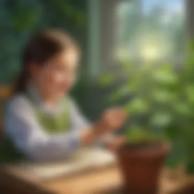 Curiosity Ignited by Plant Flashcards Artistic representation of plant flashcards sparking curiosity in children