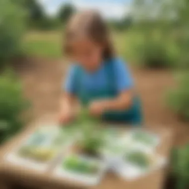 Environmental Stewardship with Plant Flashcards Whimsical depiction of children's environmental stewardship with plant flashcards