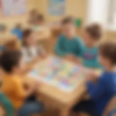 Illustration showing children actively engaged in Sight Word Bingo Level 3