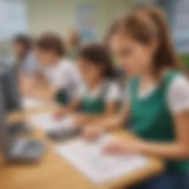 Technology-Enhanced Learning Experience Illustration demonstrating the integration of technology in multiplication game activities