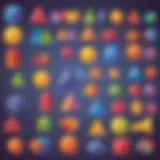 Preschool worksheet with colorful shapes