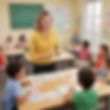 Effective Classroom Strategies with Letter Sound Flashcards Illustration of teacher using flashcards to teach letter sounds in a classroom setting