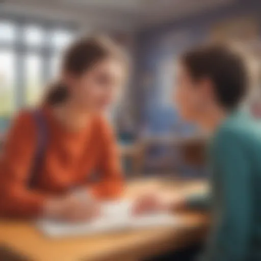 Two students engaged in a deep conversation