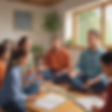 A group of students participating in a mindfulness session