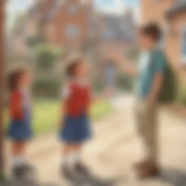 Confident English Greetings Illustration showing a child confidently greeting others in English