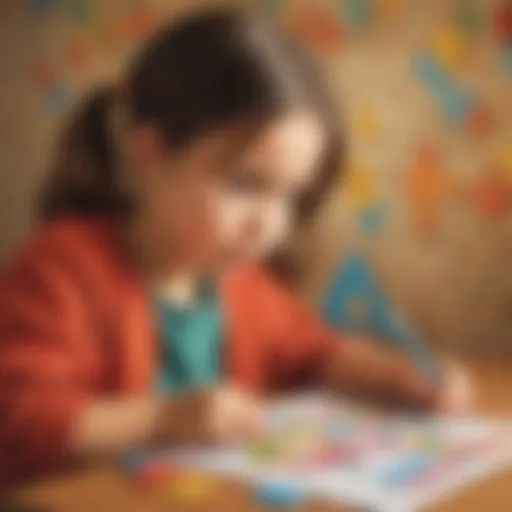 Child Engaging in Math Puzzle