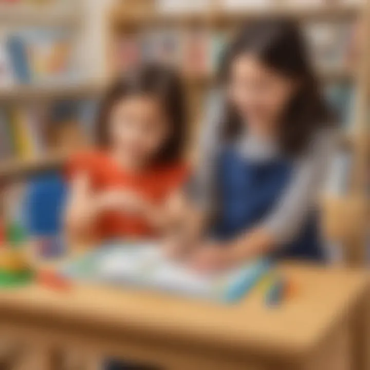 Illustration showcasing interactive ESL learning tools for kindergarten