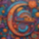 Creative display board lettering with colorful designs