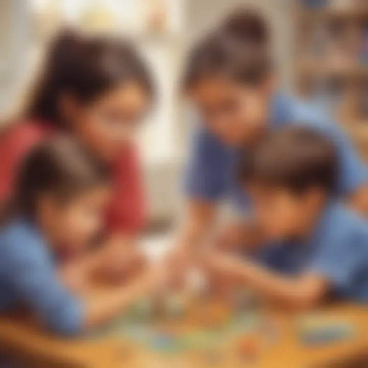 Children solving a complex puzzle together