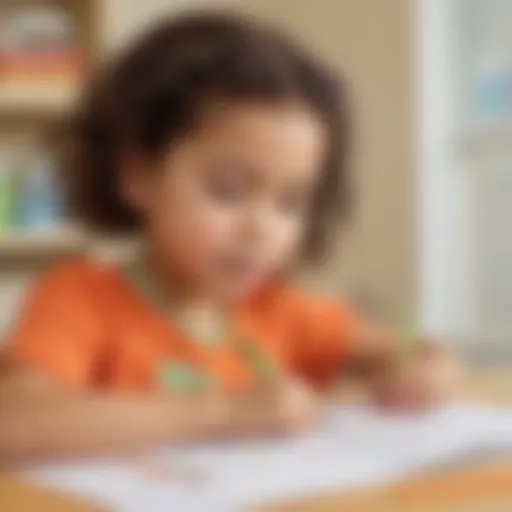 Preschooler Engaging with Letter Recognition Worksheet