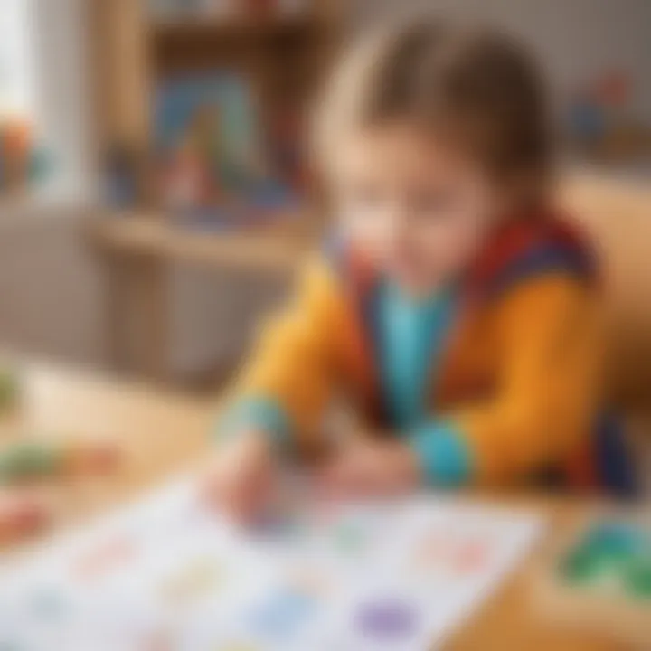 Preschooler Engaged in Math Activity