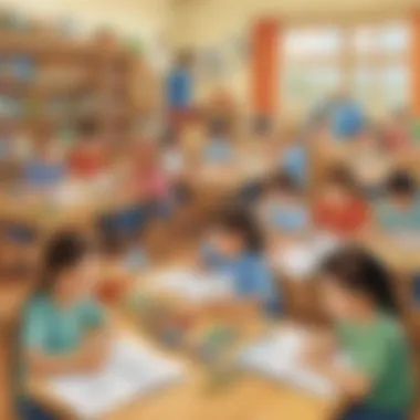 Active Learning Moments Illustration of children engaged in phonics activities