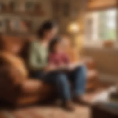 Parental Reading Bond Parent Reading to Child in Cozy Setting