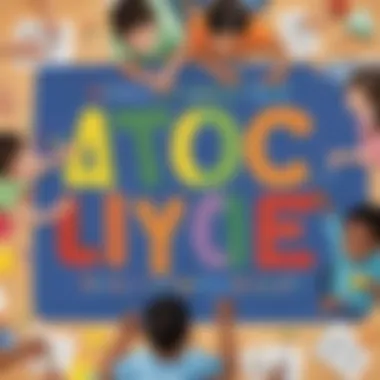 Creative Sight Word Art Project Illustration of kids creating sight word art with letters