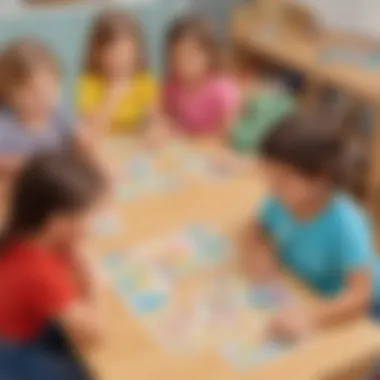 Engaging Sight Word Matching Game Illustration of children playing a sight word matching game