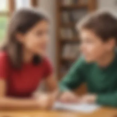 Child practicing active listening during a conversation