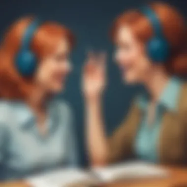 Tone Modulation in Conversation An illustration showcasing tone modulation during a conversation
