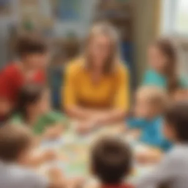 Facilitating Collaborative Learning Educator facilitating group activities with children