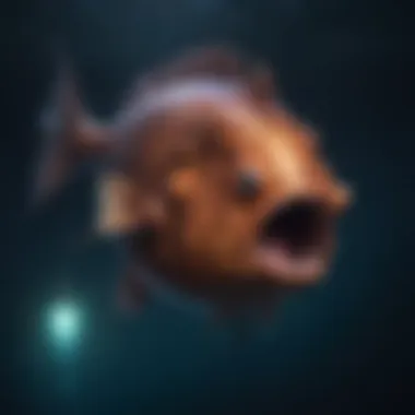 Enigmatic Deep-Sea Anglerfish lurking in the abyss with its glowing lure