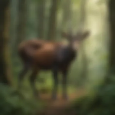 Enigmatic Saola in Forest Setting