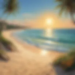 Exquisite sun-kissed beach on a postcard