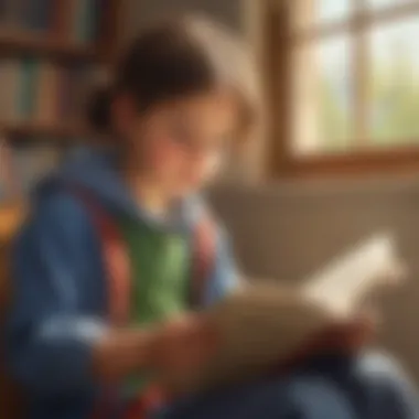 Child Engrossed in Story A child engrossed in reading a captivating short story