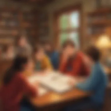 Student Discussion on Short Stories An educational setting where students discuss their favorite short stories