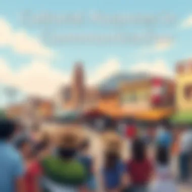 Cultural Nuances in Communication A scenic view of a Spanish-speaking community celebrating a cultural festival