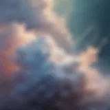 Ethereal mist swirling around a cluster of glistening cloud sprinkles