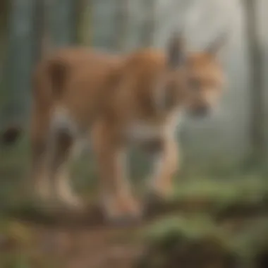 Silent Stalker: Eurasian Lynx in Action Eurasian lynx showcasing its stealthy hunting prowess