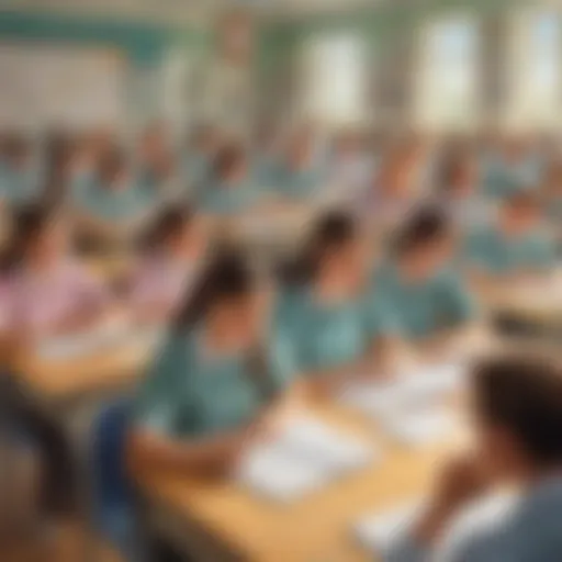 A classroom filled with engaged students focused on a lesson