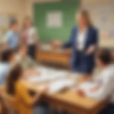 Teacher Facilitating Discussion A teacher facilitating a dynamic discussion with students