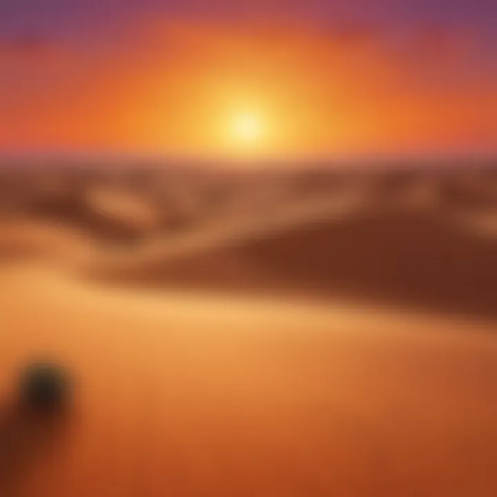 Sahara Desert sunset illuminating vast sand dunes