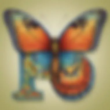Butterfly-shaped Letter B Illustration Illustration of a vibrant butterfly-shaped letter B